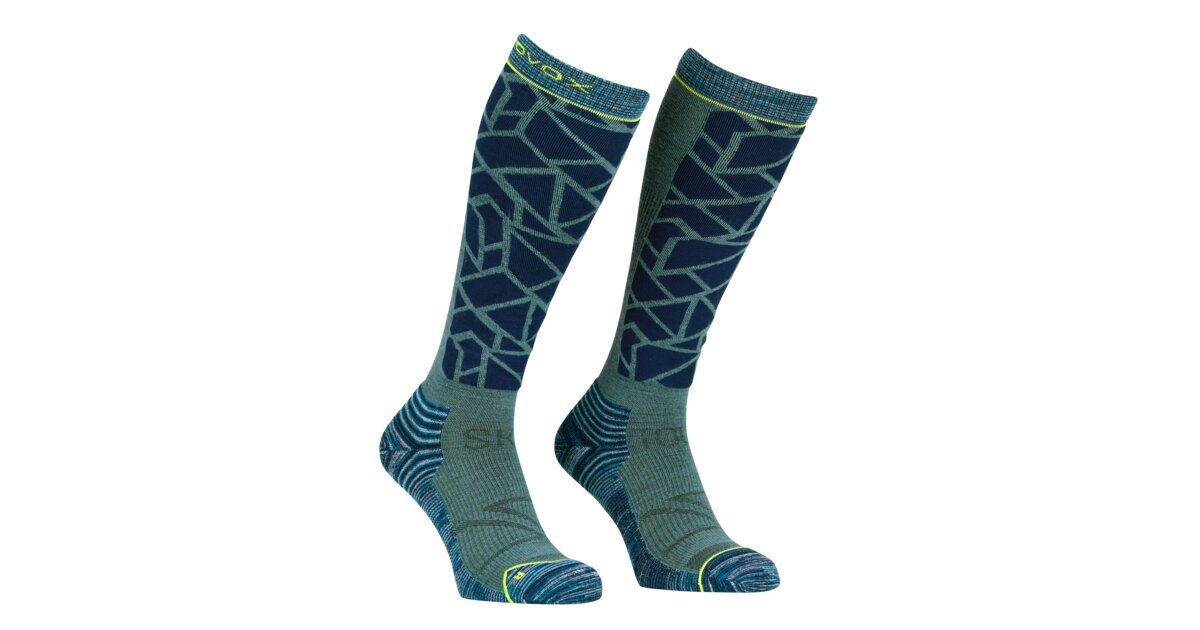 Ortovox - Ski Compression Long safety blue, calcetines de esquí