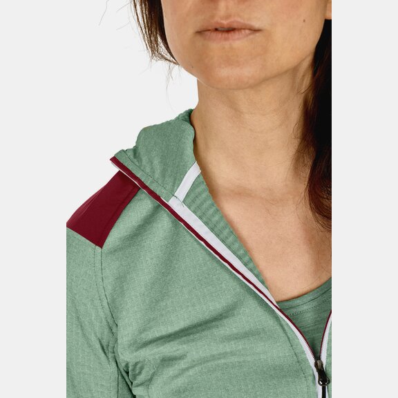 Hoodies FLEECE LIGHT GRID ZIP NECK HOODY W