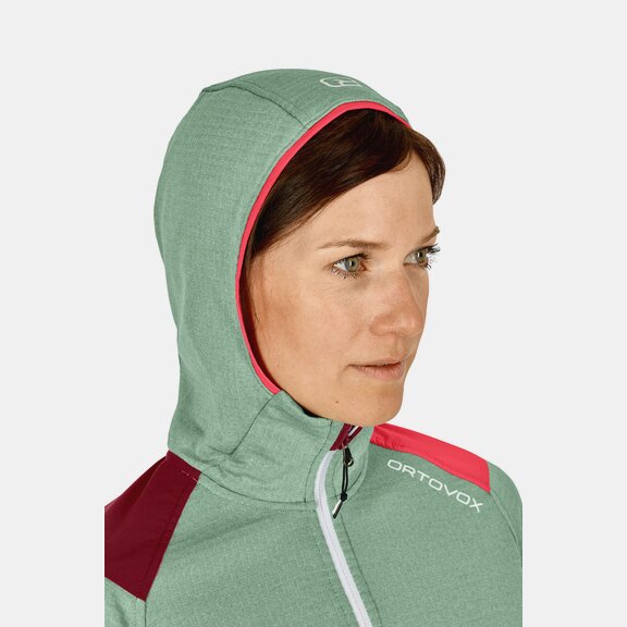 Hoodies FLEECE LIGHT GRID ZIP NECK HOODY W