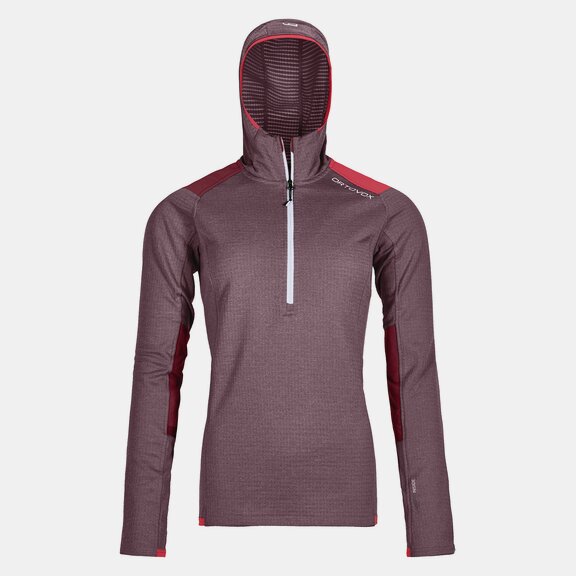 Hoodies FLEECE LIGHT GRID ZIP NECK HOODY W