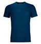 T-Shirts 185 MERINO LOGO SPRAY TS M Blue