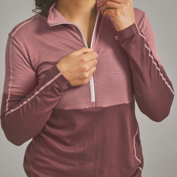 Base Layer long 185 ROCK'N'WOOL ZIP NECK W